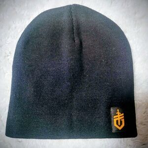Gerber Gear Black Acrylic Knit Hat Winter Beanie Cap Orange Logo Unisex NWOT
